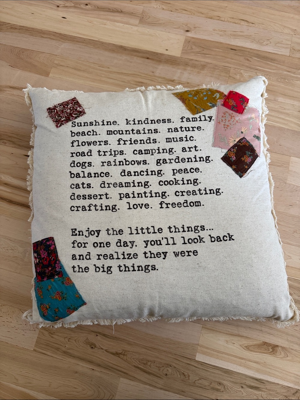 Huge 20 x 20 Natural Life-Enjoy the little Things.. Decor Accent Pillow-Boho